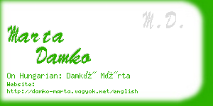 marta damko business card